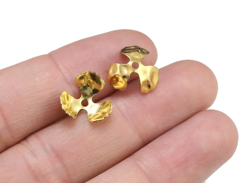 Jewelry Making Gemstones - 100 adet Pirinç Boncuk Uç Kapakları,