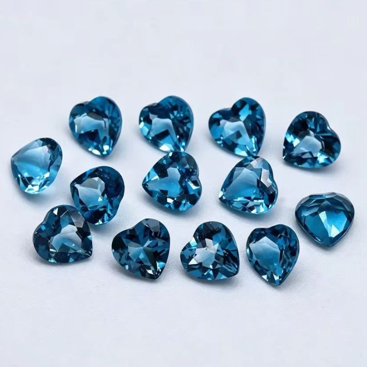 Jewelry Making London - Doğal Kalp Kesim Londra Mavisi Topaz