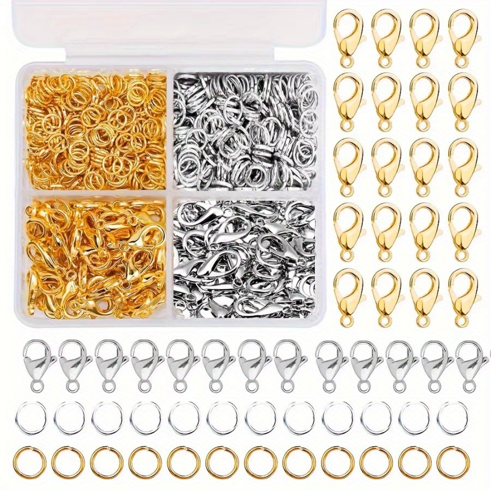Lobster Clasp Silver - 350/500 Parça, Ayarlanabilir Halkalar ve Gümüş
