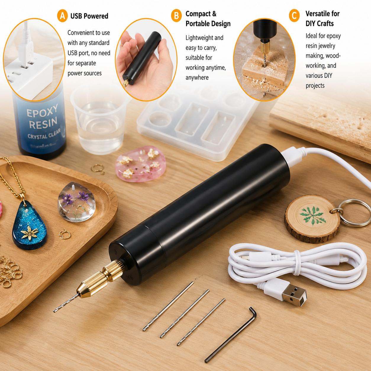 Mini Elektrikli Matkap USB Güç - Jewelry Making Dc incelemesi ve fiyatı